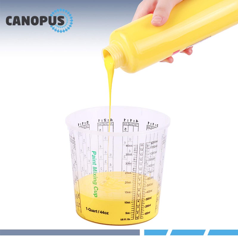 CANOPUS 12-oz Paint Mixing Cups, Pack of 12 Cups with 3 Lids, Reusable and Solvent-Resistant Clear Plastic Containers for Paint, Epoxy, Resin, Oil, and Thinner - Image 5